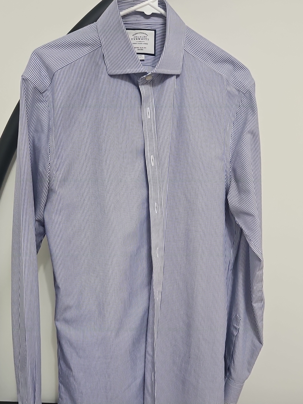 Charles Tyrwhitt Light Blue and White Pinstripe Dress Shirt